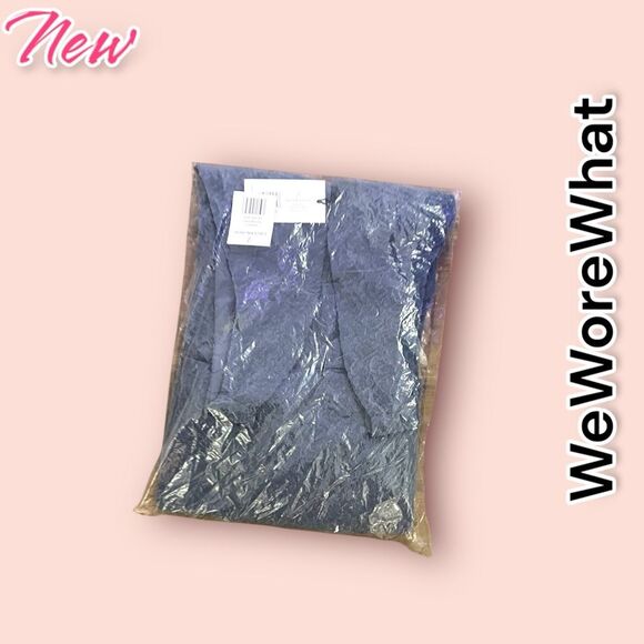 New NWT WeWoreWhat Plunge Jacquard Mini dress Grey Blue - sz 2 - Picture 4 of 4